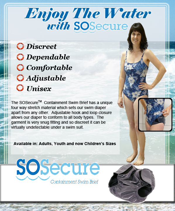 So-Secure Containment Swim Brief for Adults. Buy Today!